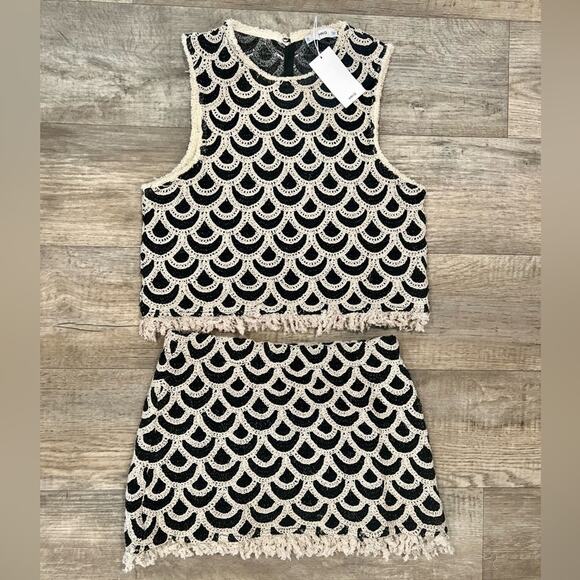 MANGO BLOGGER FAVE!!! Co-Ord Set Crochet Top and Mini Skirt NWT - Picture 15 of 16